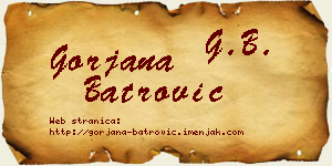 Gorjana Batrović vizit kartica
